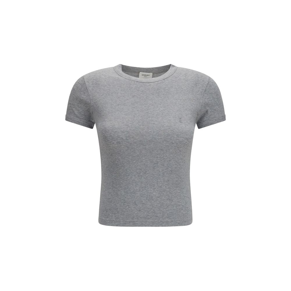 Saint Laurent Gray Cotton T-Shirt